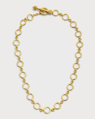 19K Gold Link Frascati Necklace, 17"L