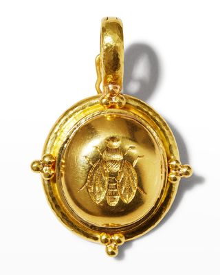 19k Gold Oval Honey Bee Pendant