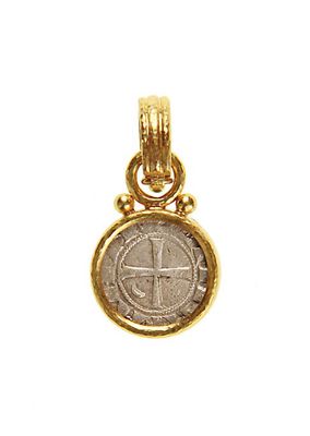 19K Yellow Gold & Ancient Silver "Crusader" Coin Pendant