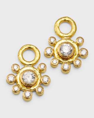 19k Yellow Gold Diamond Earring Pendants
