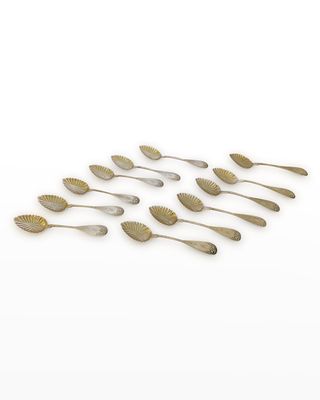 19th Century Tiffany Sterling Twist Handle Spoons, Set of 12