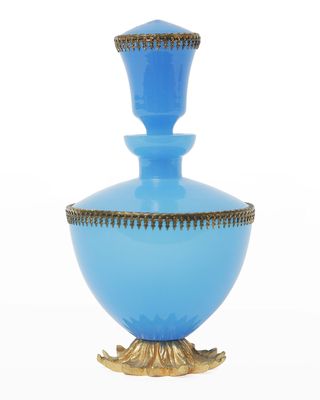 19th Century Turquoise Opaline Glass & Gold Bronze Dore Perfume