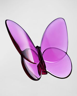 2.5" Lucky Crystal Peony Pink Butterfly