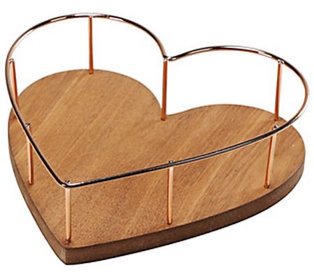 2.75" Heart Shaped Tray w/Wooded Base by Puleo International