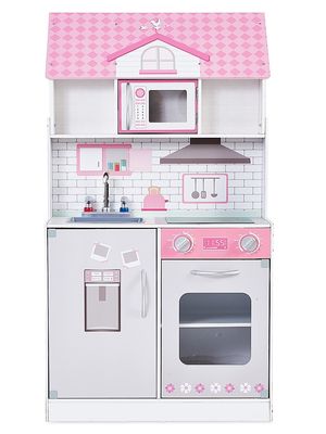 2-In-1 Dollhouse & Play Kitchen - Pink - Pink