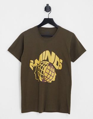 2-Minds chest print T-shirt in brown