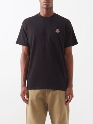 2 Moncler 1952 - Logo-patch Cotton-jersey T-shirt - Mens - Black