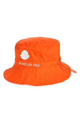 2 Moncler 1952 Packable Water Repellent Nylon Bucket Hat in Orange