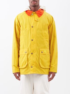 2 Moncler 1952 - X Barbour Wight Waxed-cotton Jacket - Mens - Yellow