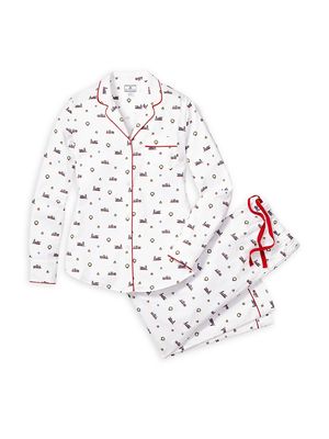 2-Piece Arctic Express Pajama Set - White - Size XS