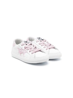 2 Star Kids star-logo leather sneakers - White