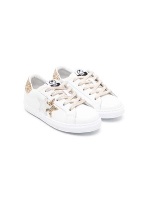 2 Star Kids stat-patches glitter-detailing sneakers - White