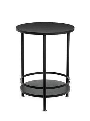 2-Tier Round Side Table - Black