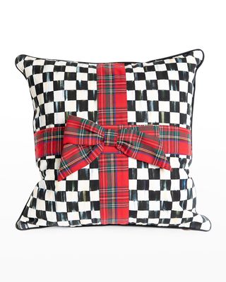 20" Courtly Check Tartan Bow Pillow