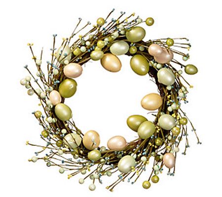 20" Decorative Easter Egg Wreath with Berries