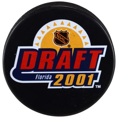 2001 NHL Draft Unsigned Draft Logo Hockey Puck