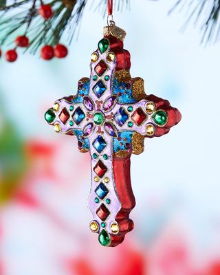 2022 Colorful Cross Christmas Ornament