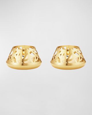 2023 18K Gold-Plated Tealight Candleholders, Set of 2
