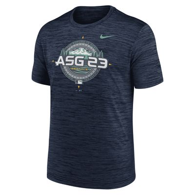 2023 All-Star Game Compass Logo Velocity Nike Men's MLB T-Shirt in Blue