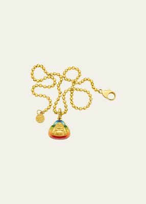20K Baby Matte Happy Buddha Pendant with Colored Enamel