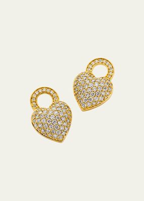 20K Diamond Heart Charms for Hoop Earrings