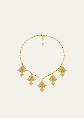 20K Gold Cross Necklace with Diamonds
