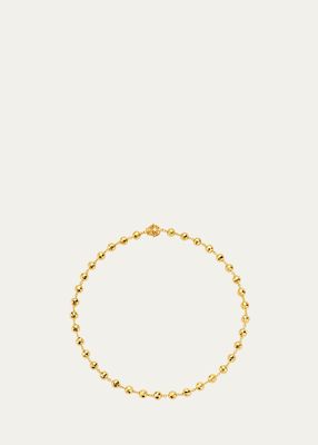 20K Hammered Ball Chain Necklace, 18"L