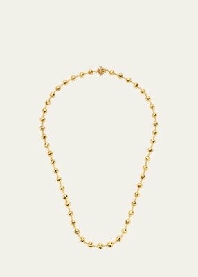 20K Hammered Ball Chain Necklace, 24"L