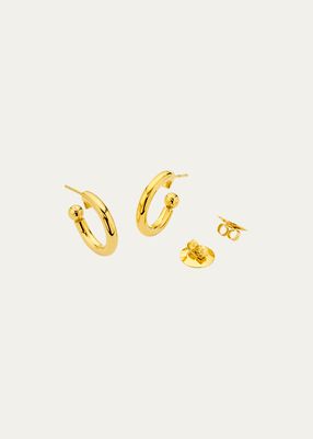 20K Hollow Gold Hoop Earrings, 20mm