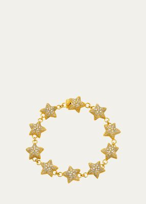20K Puffy Star Bracelet with Diamonds