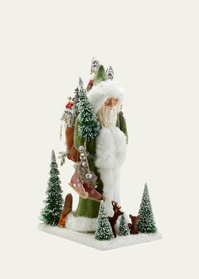 21" Santa with Faux Fur Trim Christmas Decoration