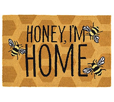 21" x 33" Honey, I'm Home Hooked Rug by Valerie