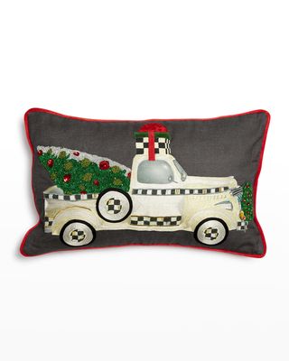 22" Farmhouse Holiday Truck Pillow