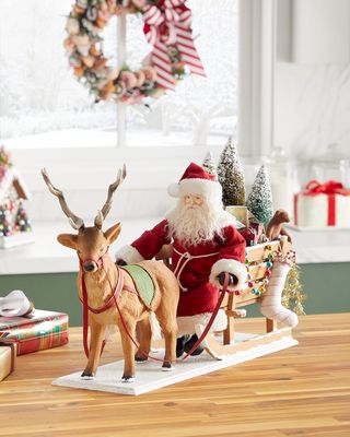 22" Santa in a One Horse Open Sleigh Decorative Accent