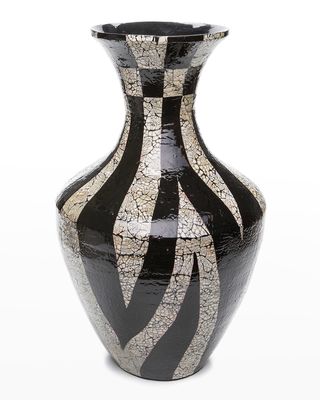 22" Zebra Floor Vase