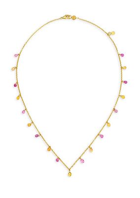 22K Gold & Pink Sapphire Necklace
