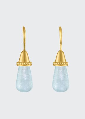 22k Gold Aquamarine Pileus Earrings