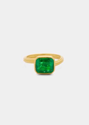 22K Gold Emerald Ring, Size 6