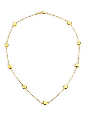 22K Gold Pebble Station Necklace
