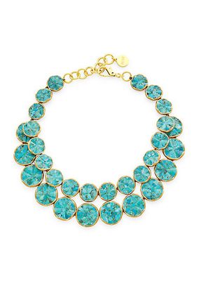 22K Gold-Plated & Turquoise Wavy Statement Necklace