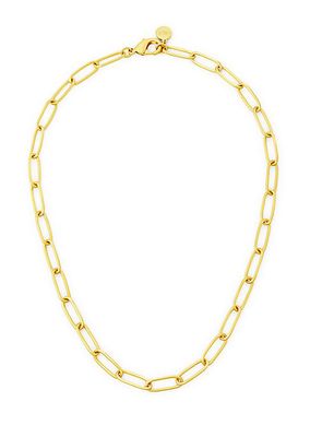 22K Gold-Plated Paper Clip Chain Necklace