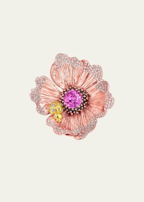 22K Yellow Gold and 20K Rose Gold One-of-a-Kind Pink Poppy Ring