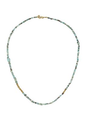 22K Yellow Gold & Turquoise Beaded Necklace