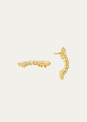 22K Yellow Gold Catepillar Stud Earrings