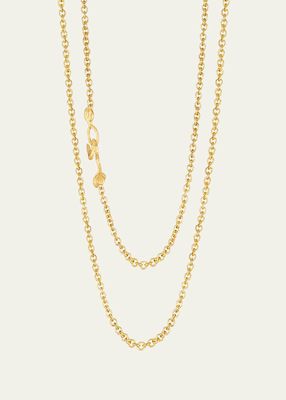22K Yellow Gold Long Chain Necklace