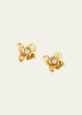 22K Yellow Gold Magnolia Stud Earrings
