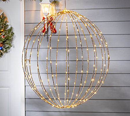 23.6-in D Metal Sphere w/ Warm White LED Lights by Gerson Co