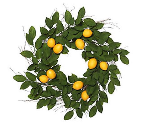 24" Yellow Lemon Wreath by Vickerman