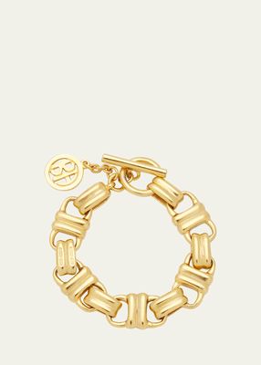 24K Electroplated Yellow Gold Woven Link Bracelet