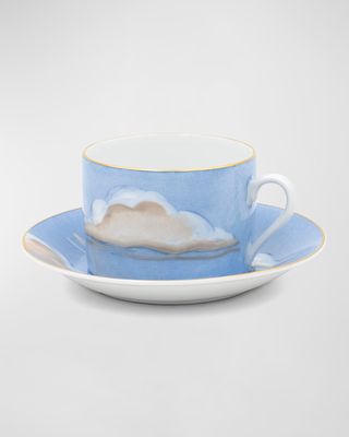 24K Gold Cloud Breakfast Mug and Saucer Set